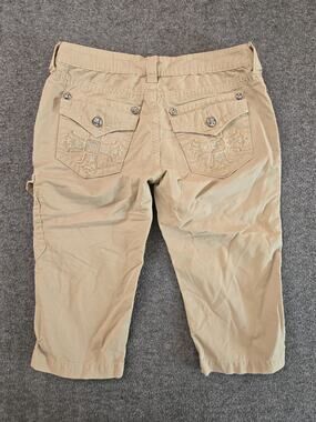 Miss Me By Buckle Cargo Khaki Capri Pants Womans Sz 27 Utility Gorpcore Festival